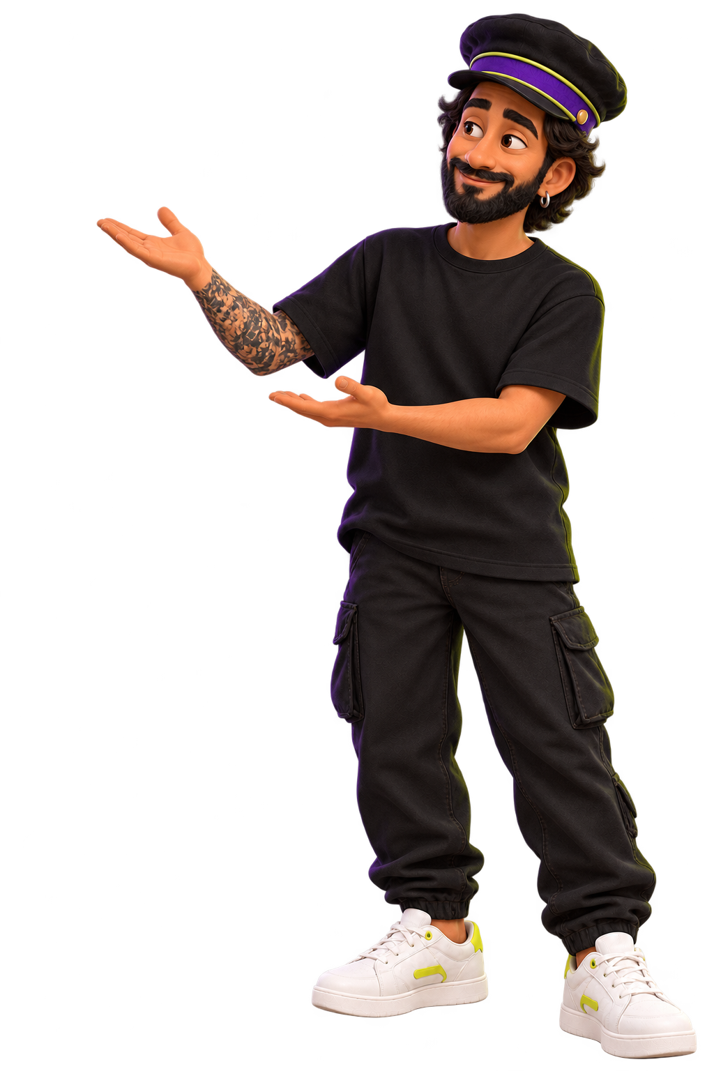 Personaje oficial de El Maquinista presentando servicios